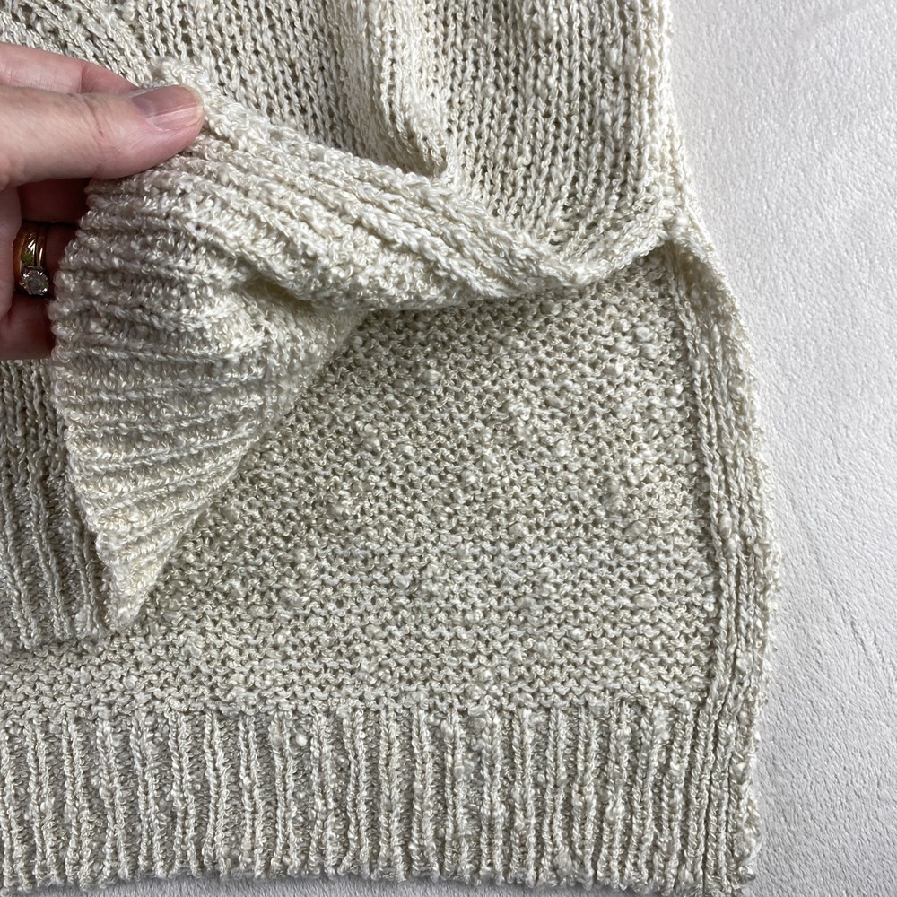 Easel Knit Oversized Cream Sweater Kangaroo Pocket Sz XL/1X Comfort 3/4 Sleeve - Picture 9 of 10